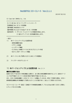 NetSSTG1&reg;用アップデート V2.1.1リリース！
