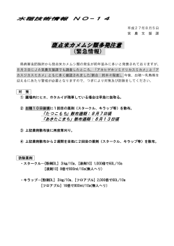 斑点米カメムシ類多発注意