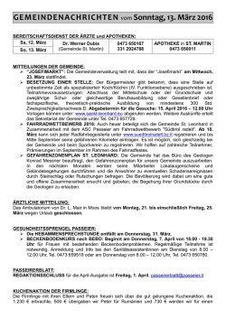 Gemeindenachrichten - Gemeinde St. Leonhard in Passeier