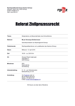 Ausschreibung - Rechtspraktikanten Kanton Schwyz