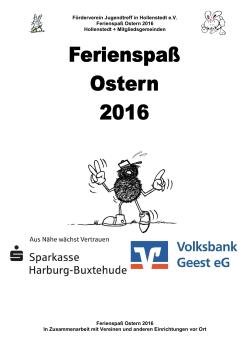 Förderverein Jugendtreff in Hollenstedt e.V. Ferienspaß Ostern 2016