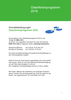 Osterferienprogramm 2016