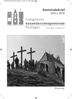 März 2016 - Evangelische Gesamtkirchengemeinde Pfullingen