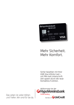 Kontaktlos bezahlen - Visa Infinite Card
