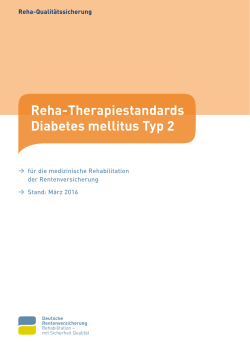 Reha-Therapiestandards Diabetes mellitus Typ 2