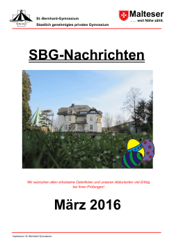 SBG-Nachrichten März 2016 - St.-Bernhard