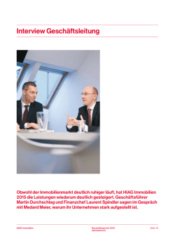 Interview Gesch&auml;ftsleitung - HIAG Immobilien