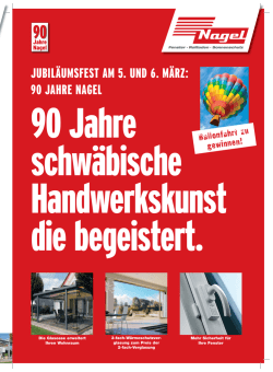 JUBIL&Auml;UMSFEST AM 5. UND 6. M&Auml;RZ: 90 JAHRE NAGEL