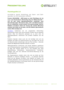Pressemitteilung - IntelliNet Beratung & Technologie GmbH
