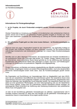 Informationen f&uuml;r F&ouml;rdergeldempf&auml;nger Informationsschrift zur