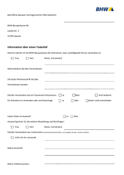 Information &uuml;ber einen Todesfall