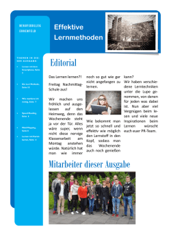 Editorial Mitarbeiter dieser Ausgabe