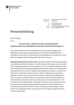 Hermann Gr&ouml;he: "Gef&auml;hrliche Erreger wirksam bek&auml;mpfen"