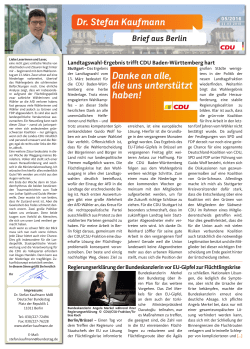 Dr. Stefan Kaufmann Brief aus Berlin