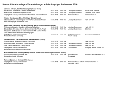 Veranstaltungen auf der Leipziger Buchmesse 2016