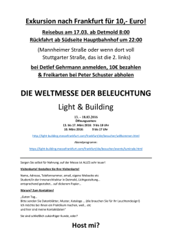 DIE WELTMESSE DER BELEUCHTUNG Light & Building - HS-OWL