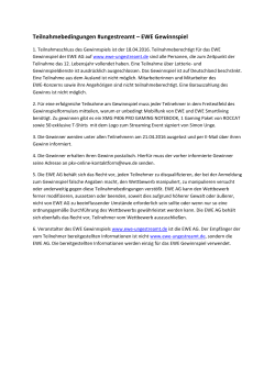 Teilnahmebedingungen #ungestreamt – EWE Gewinnspiel