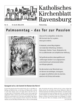 Kirchenblatt 12 2016 Kirchenblatt 19. bis 26.03.2016 Kirchenblatt 19