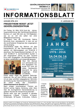 INFO April 2016 - Landesverband der Gehörlosen Bremen eV