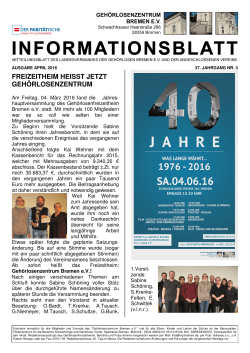 INFO April 2016 - Landesverband der Geh&ouml;rlosen Bremen eV