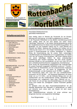 Inhaltsverzeichnis - in der Gemeinde Rottenbach