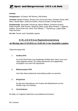 Einladung - Regimentsversammlung 21.03.2016