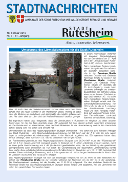 Umsetzung des Lärmaktionsplans für die Stadt Rutesheim
