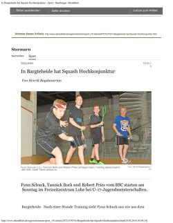In Bargteheide hat Squash Hochkonjunktur