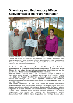 Dillenburg und Eschenburg &ouml;ffnen Schwimmb&auml;der mehr an