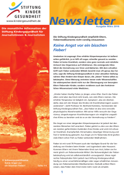 Newsletter - Stiftung Kindergesundheit