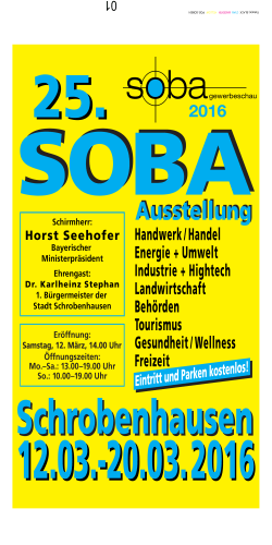 Sonderbeilage der Schrobenhausener Zeitung zur SOBA 2016