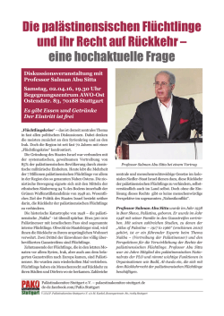 Diskussionsveranstaltung mit Professor Salman Abu Sitta