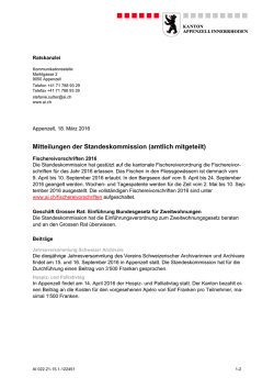 Mitteilungen der Standeskommission