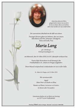 Maria Lang - Bestattung Sterzl