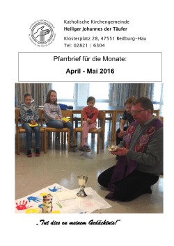 April – Mai 2016 - Kath. Kirchengemeinde Hl. Johannes der Täufer