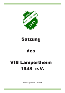 Satzung des VfB Lampertheim 1948 e.V.