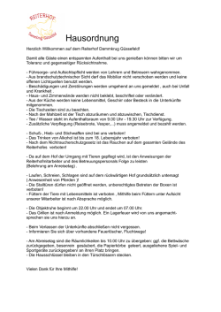 Hausordnung - Reiterhof Dammkrug G&uuml;ssefeld