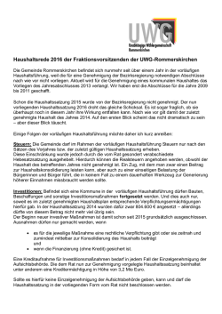 Haushaltsrede 2016 - uwg