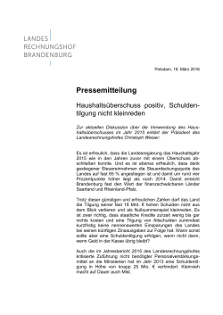 Pressemitteilung - Landesrechnungshof Brandenburg