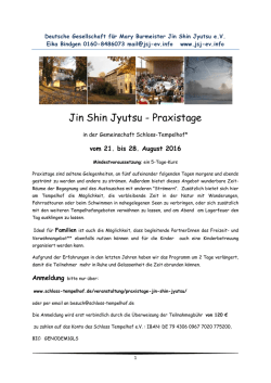 Jin Shin Jyutsu - Praxistage