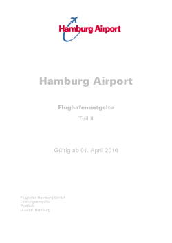 Flughafenentgelte - Flughafen Hamburg