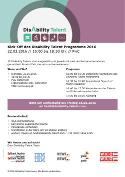 DisAbility Talent Programm 2016