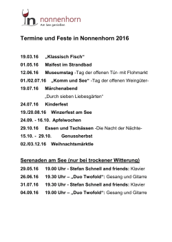 Termine und Feste in Nonnenhorn 2016