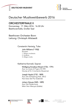 Programm ORCHESTERFINALE II