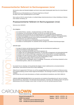 Prozessorientierter Referent im Rechnungswesen (m/w)