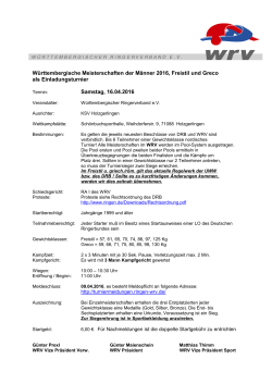 16.04.2016 | Holzgerlingen WTB Meisterschaften Männer FR/GR
