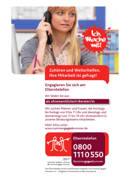 Elterntelefon Ehrenamt - Deutscher Kinderschutzbund Leverkusen