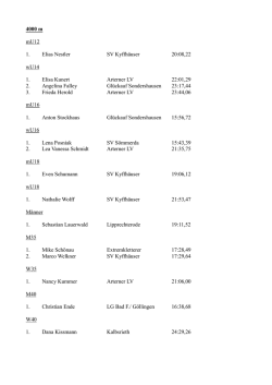 4000 m mU12 1. Elias Nestler SV Kyffhäuser 20:08,22 wU14 1. Elisa