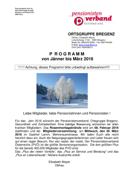 PROGRAMM von Jänner bis März 2016 - Vorarlberg