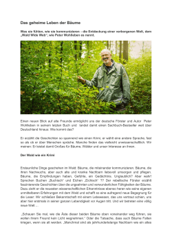 Das geheime Leben der Bäume - Jane Goodall Institut – Deutschland